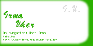 irma uher business card